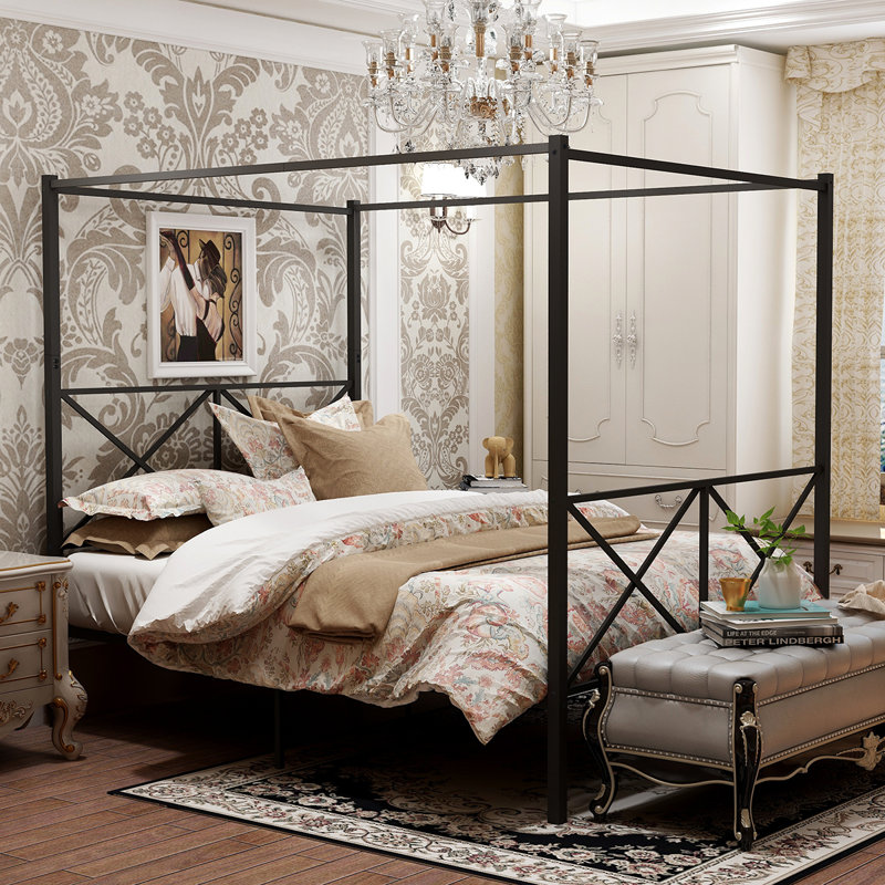 Canopy bed frame queen size top